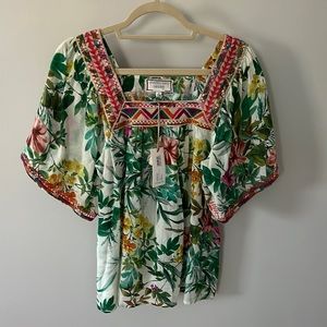 Johnny Was floral/Hawaiian top